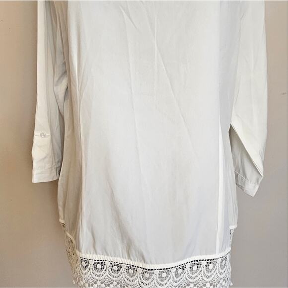 Elegant White Lace Trim Top NWOT - Picture 6 of 8